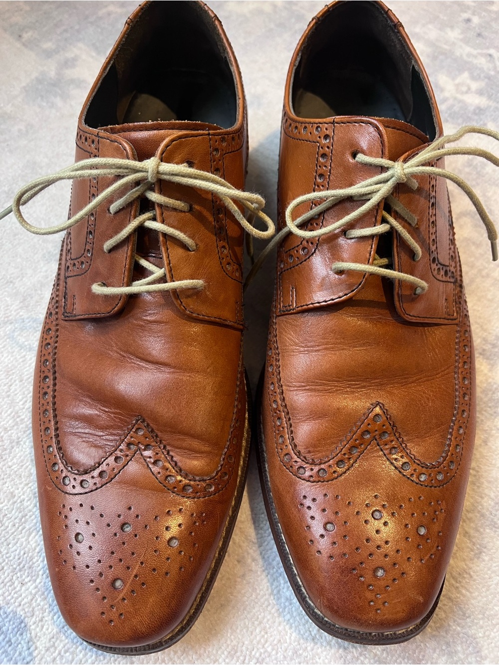 Cole Haan Brown Leather Wingtip Derby Oxfords